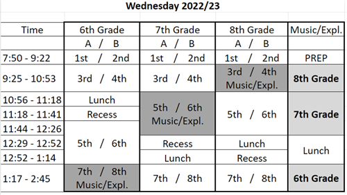 Bell Schedule